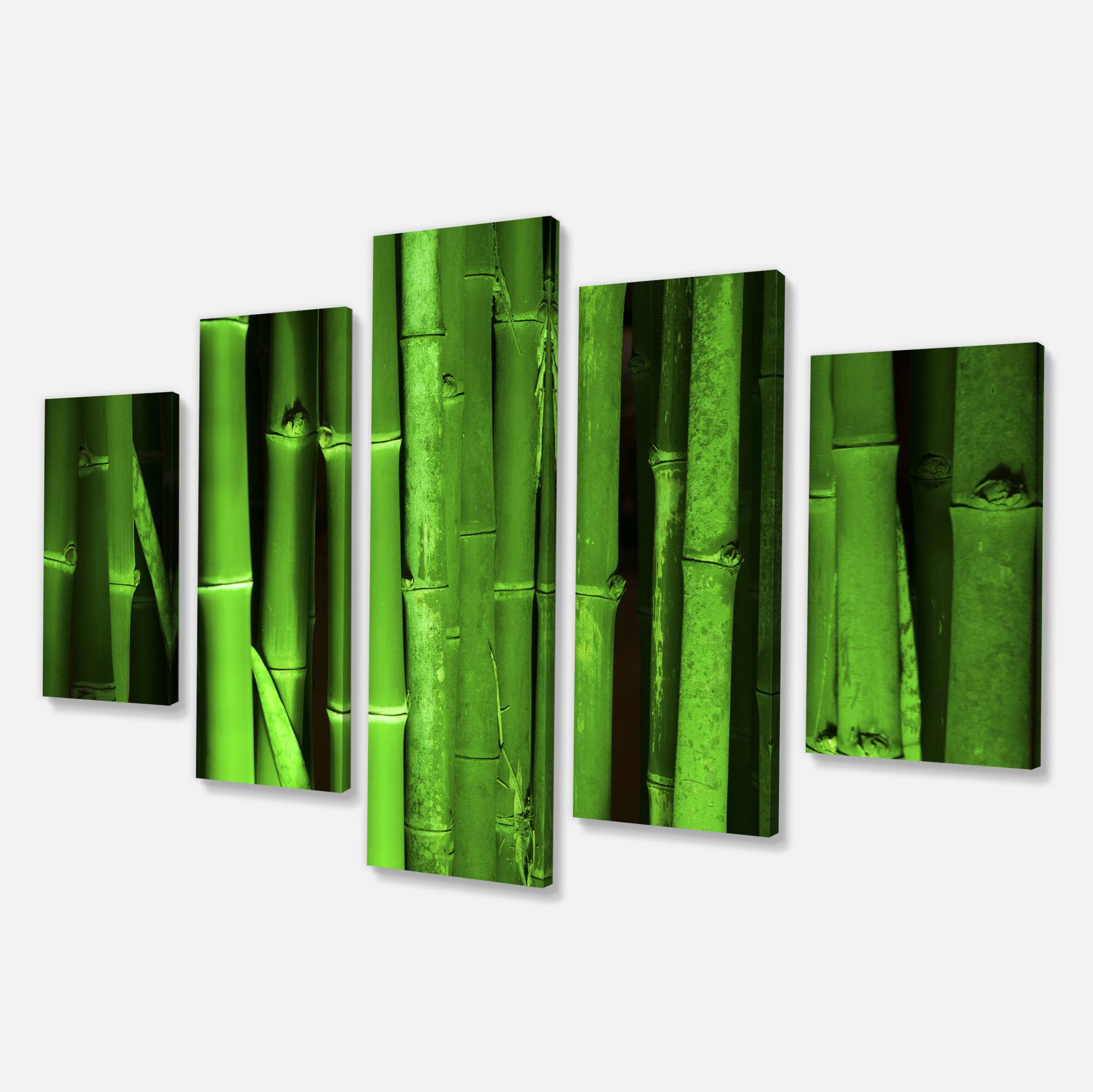 Designart - Green Bamboo Forest - Large Floral Canvas Art Print